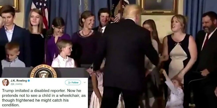 Donald Trump wheelchair JK Rowling Twitter