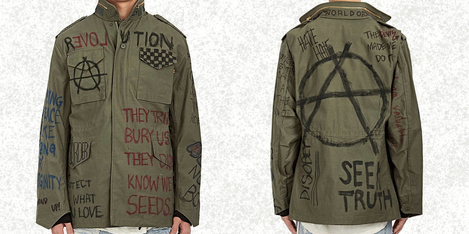 Barney's anarchist jacket
