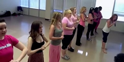 The 'Pitch Perfect' stars practice choreography in an original practice video