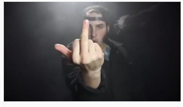 vape man flips you the bird