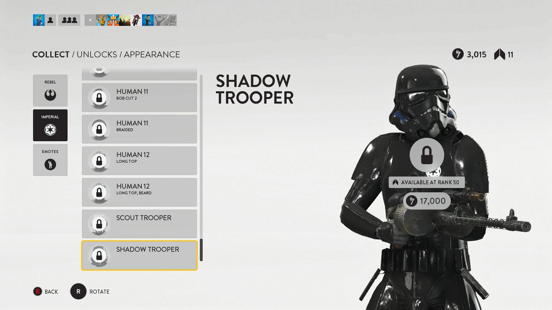 Why is the only cool customization option for Imperial soldiers the very last one?