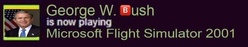 george w. bush now playing flight simulator