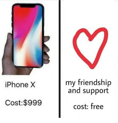 iphone x vs friendship and support