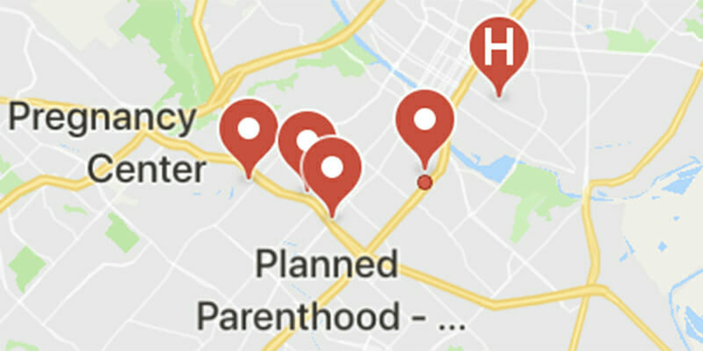 A Gizmodo reports says women could be misled by Google Maps results for 'Where can I get an abortion near me?'