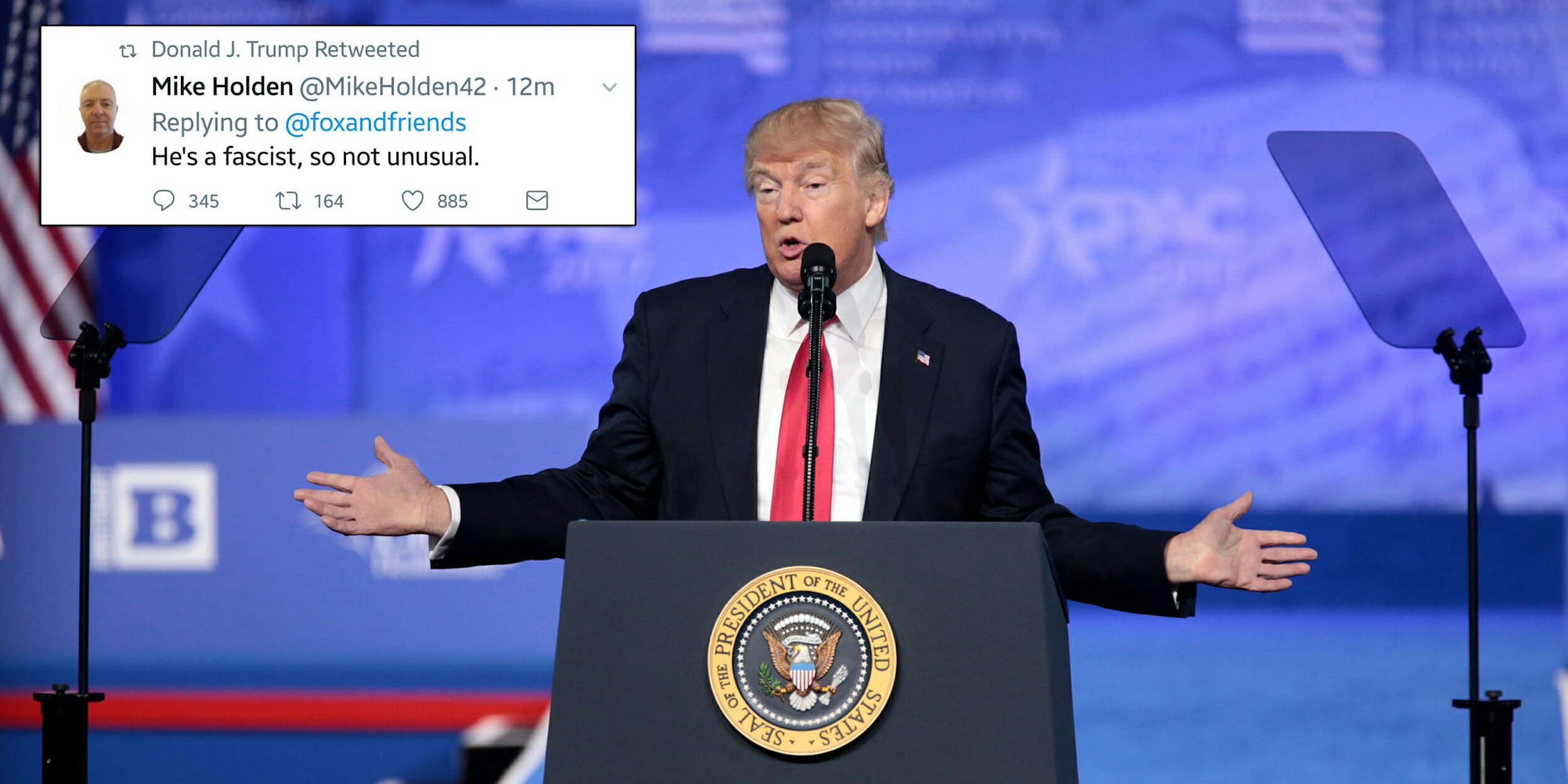 Donald Trump retweeted someone calling him a fascist.