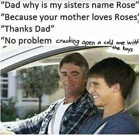 cracking open cold one meme kid's name