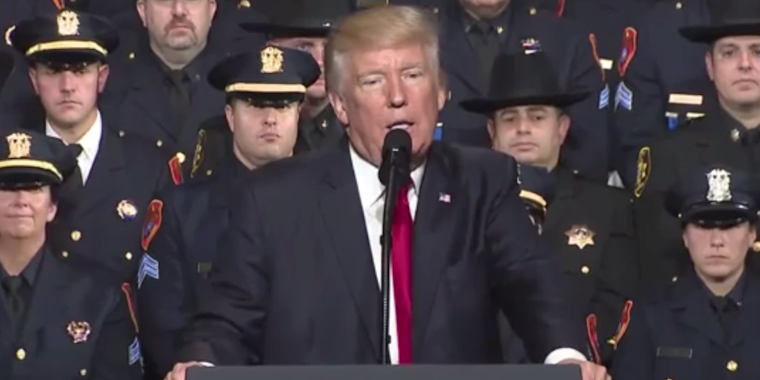 Donald Trump Giving Speech in Suffolk County Long Island