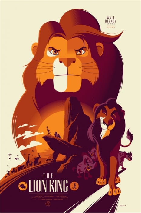 The Lion King poster by Tom Whalen Mondo. 