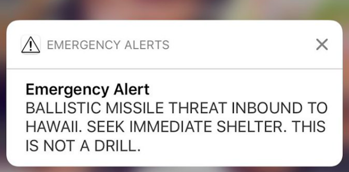 hawaii warning missile threat false alarm