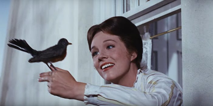 Mary Poppins with bird