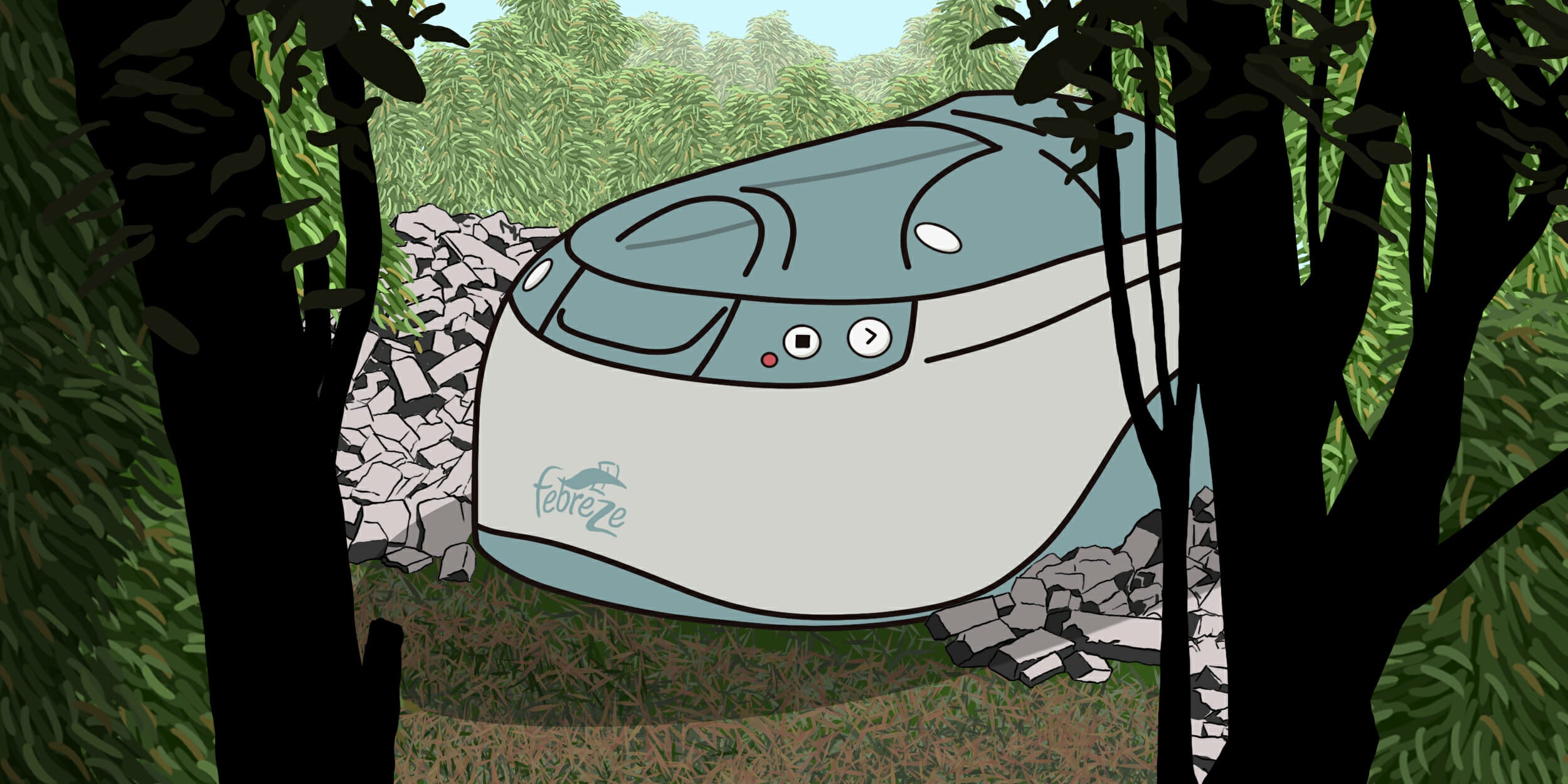 Febreze Scentstories Player in jungle ruins