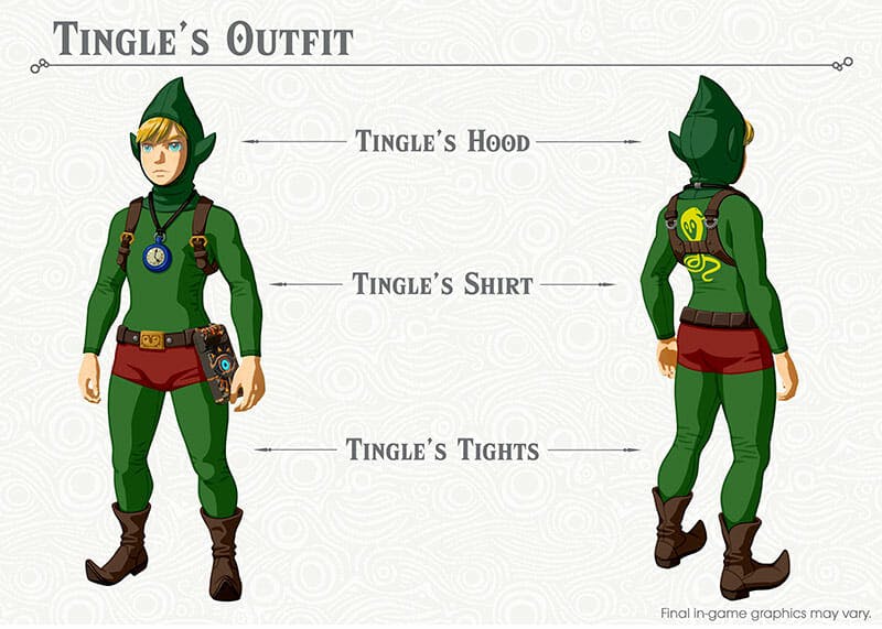 breath of the wild DLC expansion includes new armor, like tingle's outfit