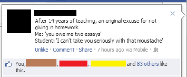 hilarious facebook status jokes