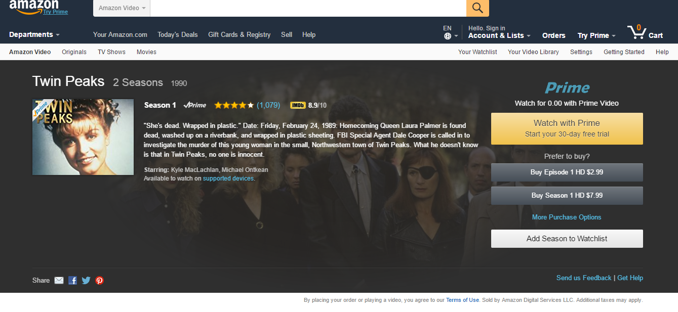 How to watch Twin Peaks on Amazon