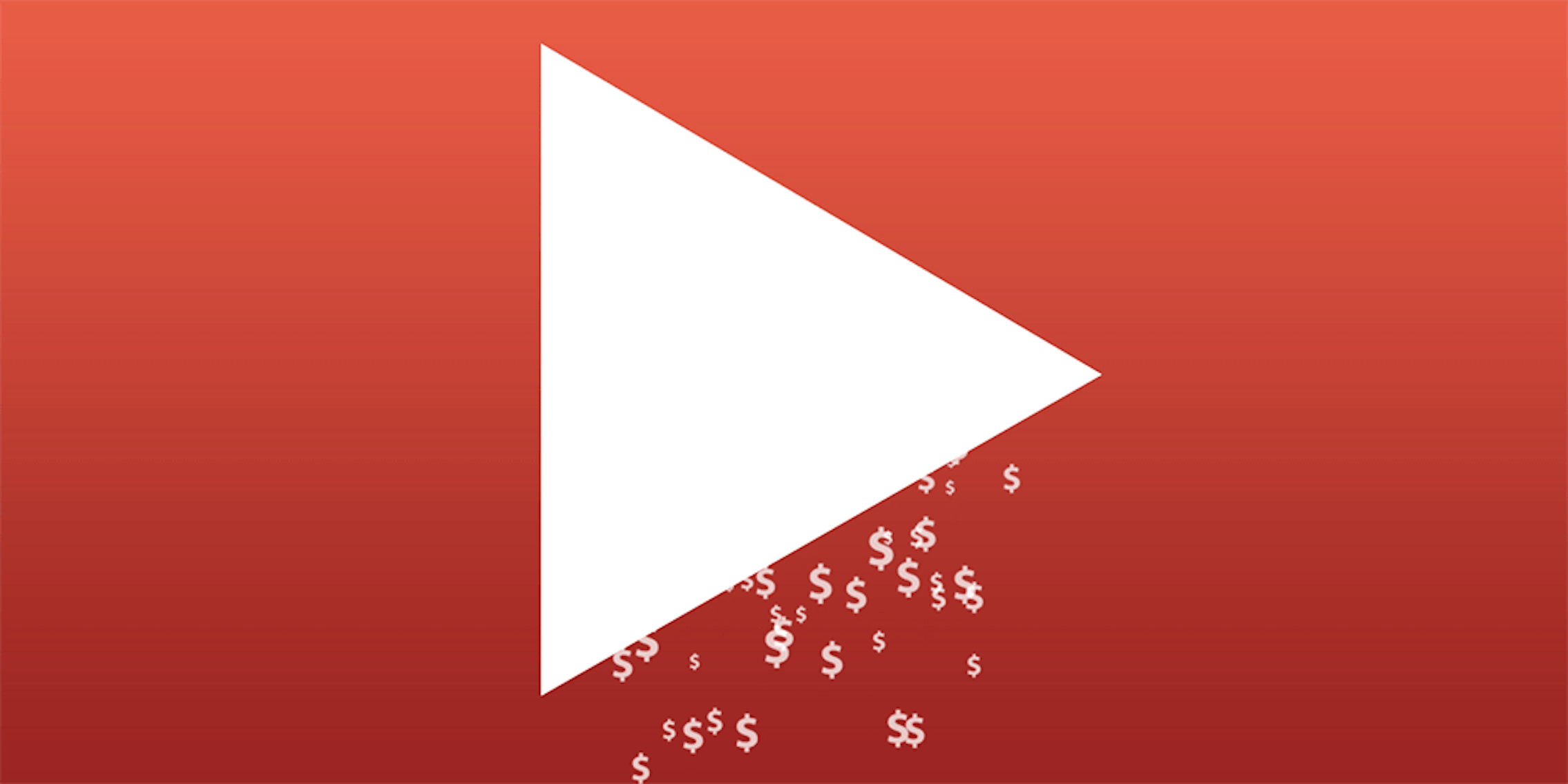 YouTube play button logo dripping dollar signs