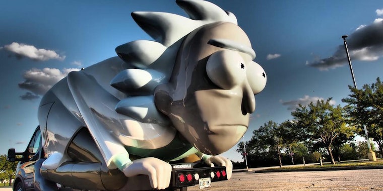 Close up picture of the rickmobile