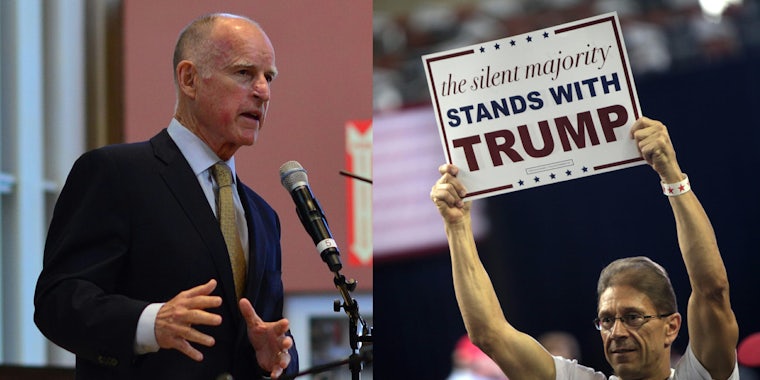Gov. Jerry Brown and Trump supporter