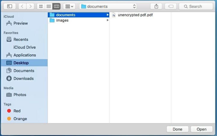 Mac OS Open File