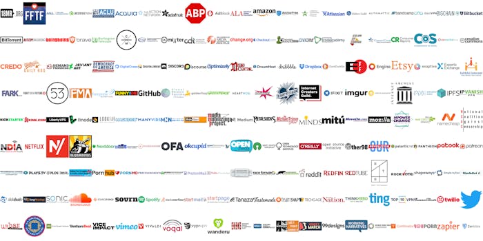 A list of organizations participating in Internet-Wide Day of Action To Save Net Neutrality