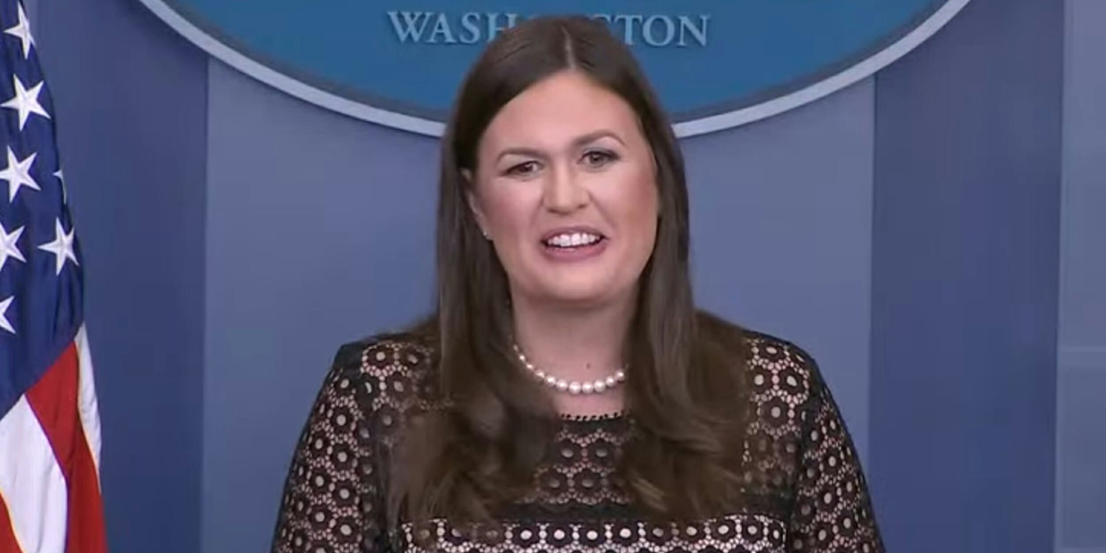 Sarah Huckabee Sanders called the Trump NFL feud 'pretty black and white.' The irony was not lost on people.