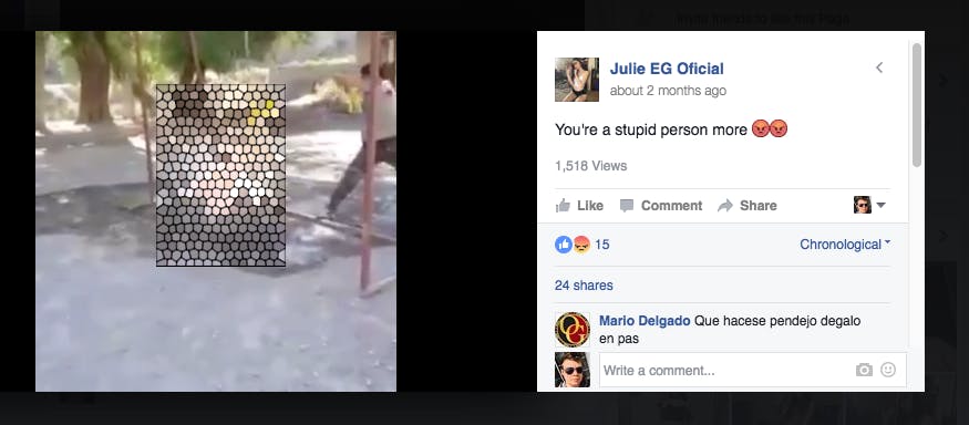 A censored screenshot of the video