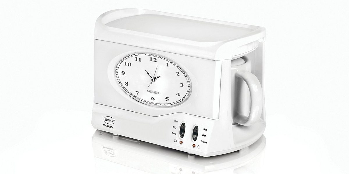 This tea alarm clock wakes you up with a fresh pot