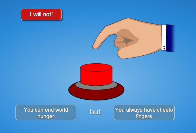 How many of you would press the button?  Press the button, Tumblr funny,  Buttons