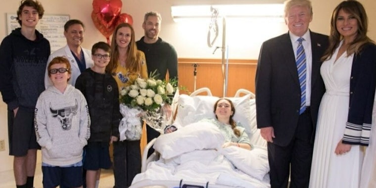 Donald Trump Parkland shooting hospital visit