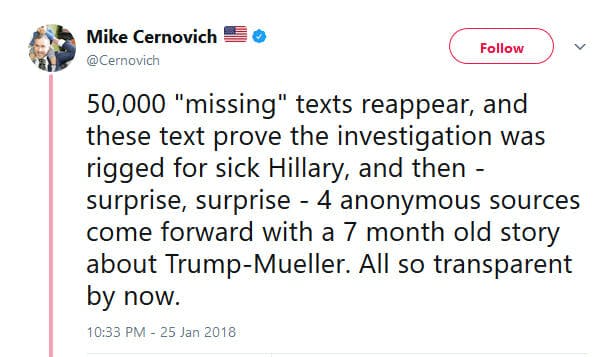 Mike Cernovich reacted similarly to Sean Hannity to the latest report that Donald Trump tried to fire Special Counsel Robert Mueller.