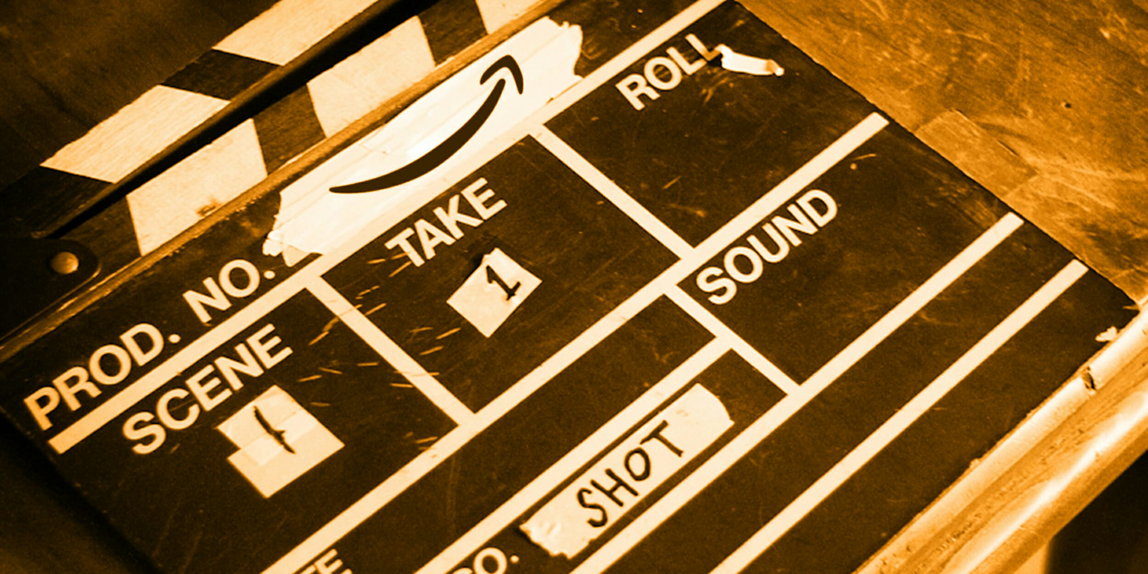 Clapperboard with Amazon smile logo