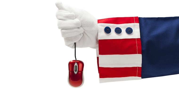 Uncle Sam holding mouse