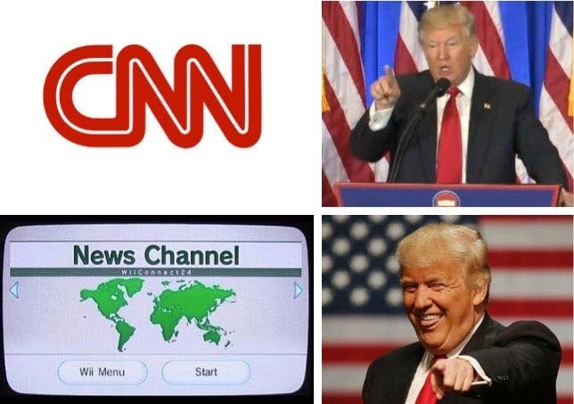 reliable source meme: trump hates cnn, loves wii news