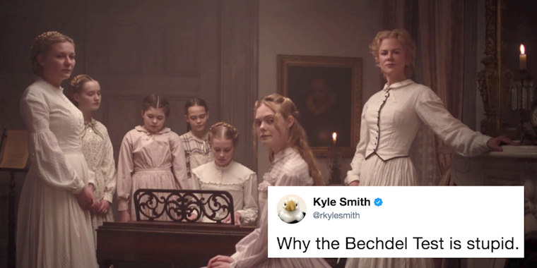 Male critic criticizes Bechdel Test within the context of 'The Beguiled'