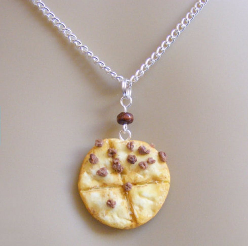 None Pizza with Left Beef necklace  