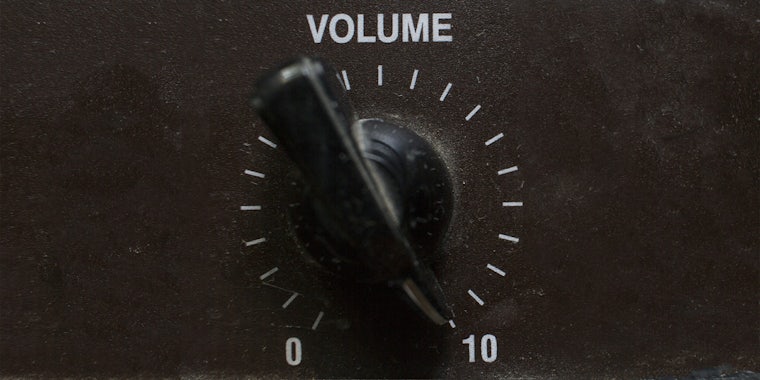 Volume knob set to 10