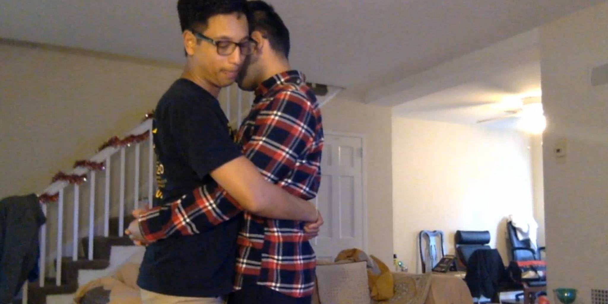 Watch 2 guys attempt to break the world record for longest hug