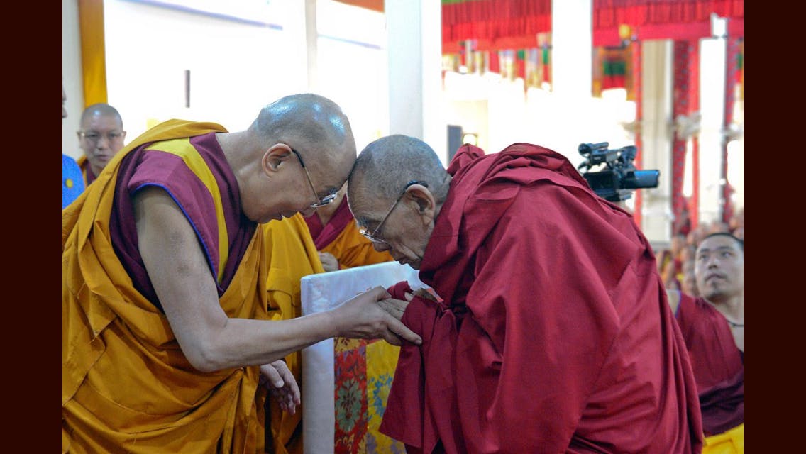 Dalai Lama and monk