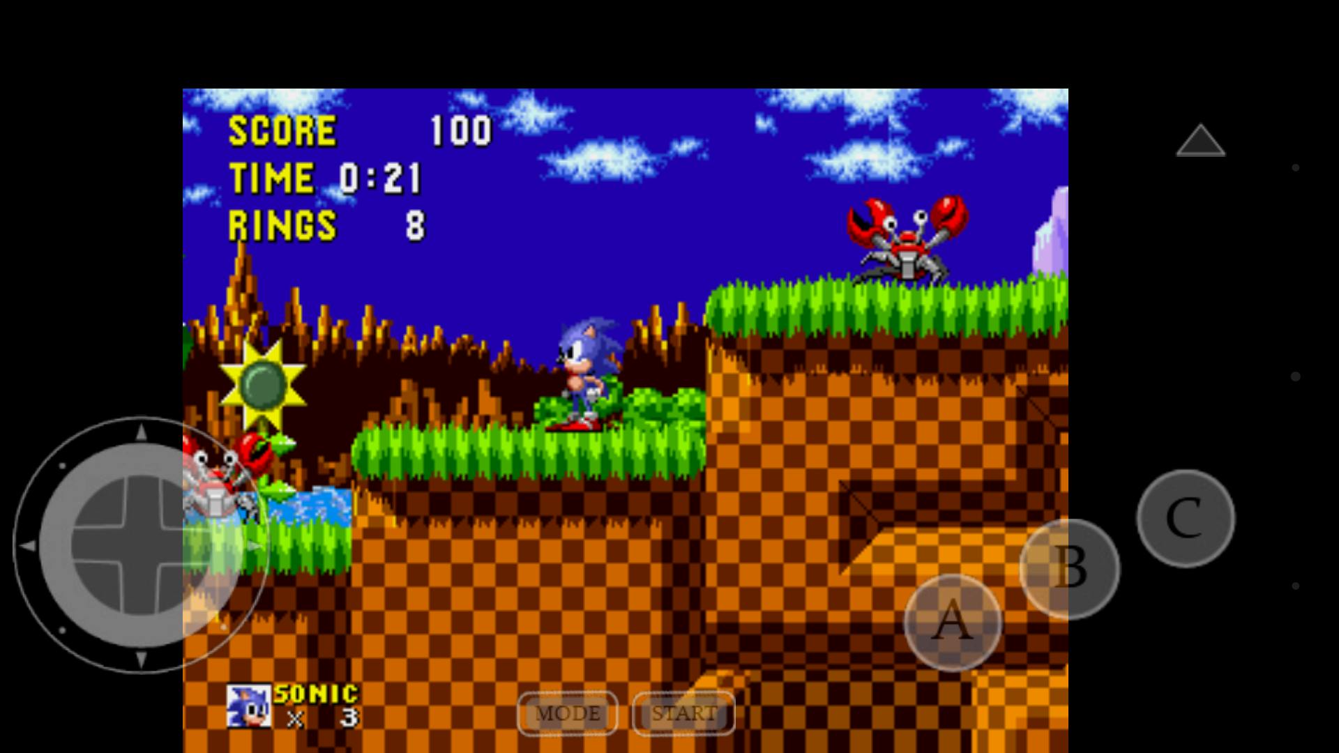 "Sonic the Hedgehog" emulated on MD.emu