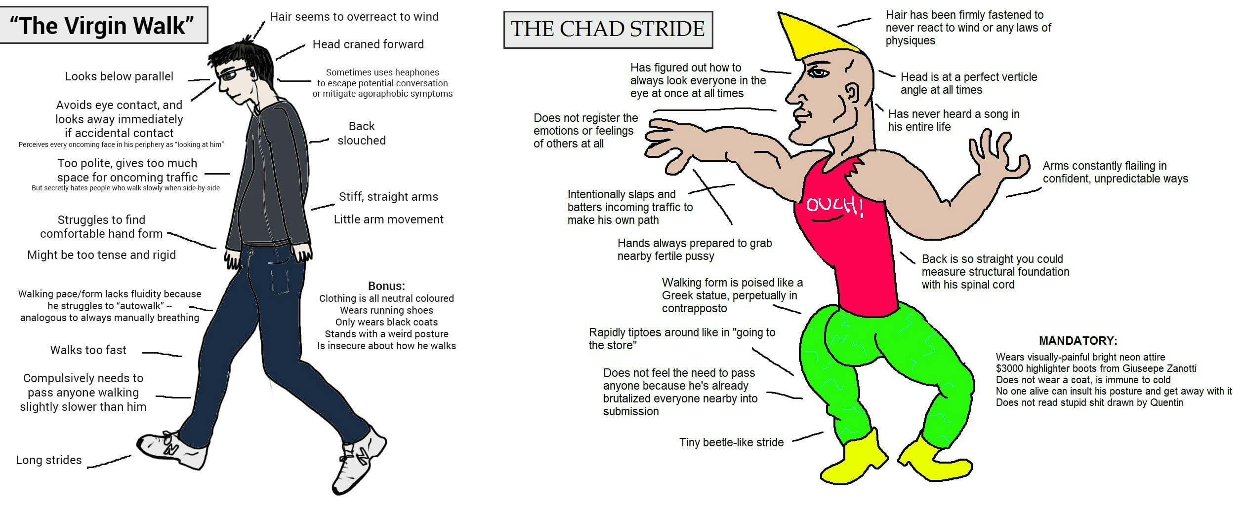 virgin walk vs chad stride