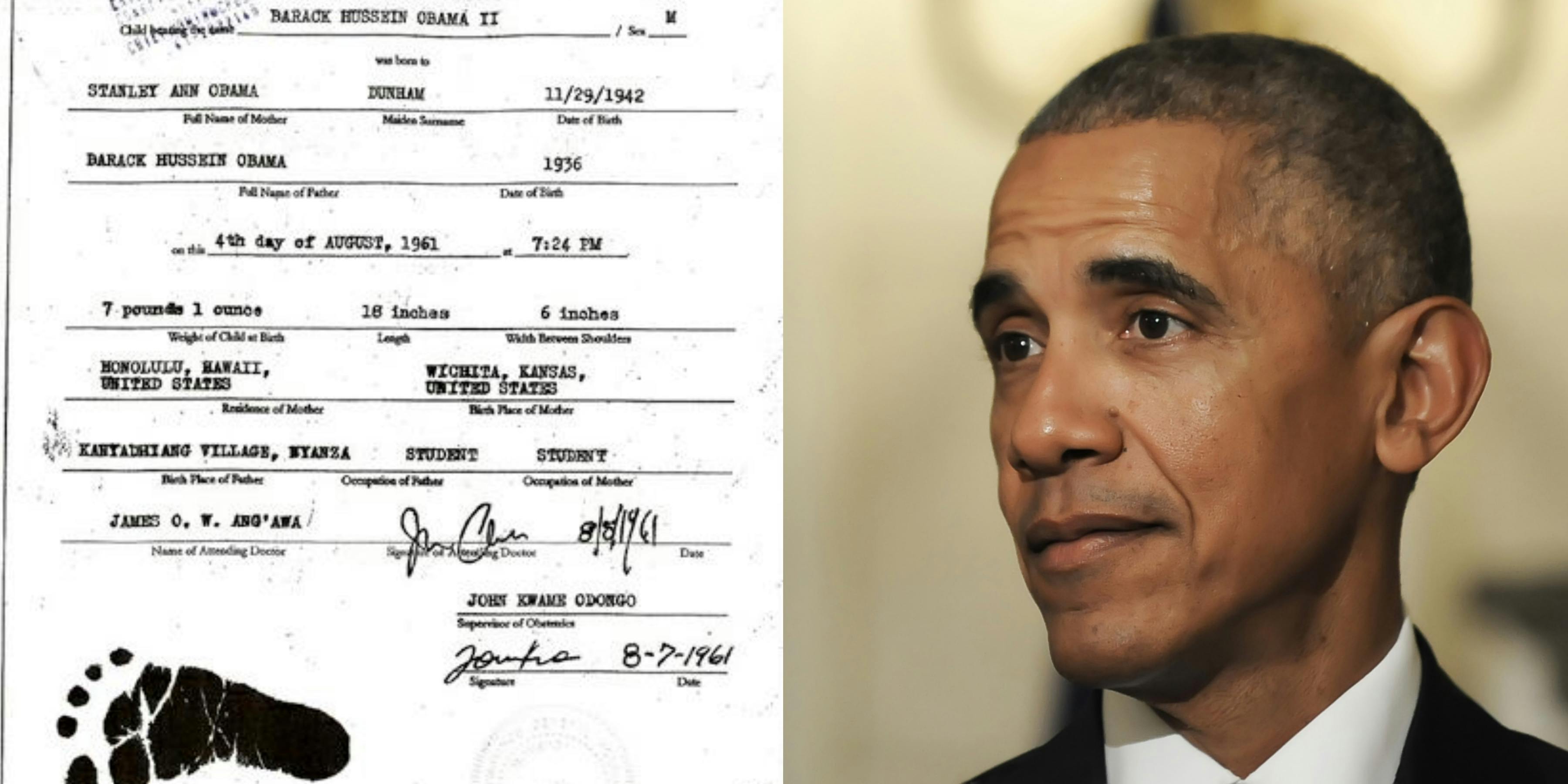 Barack Obamas Half Brother Malik Shares Fake Obama Birth Certificate 