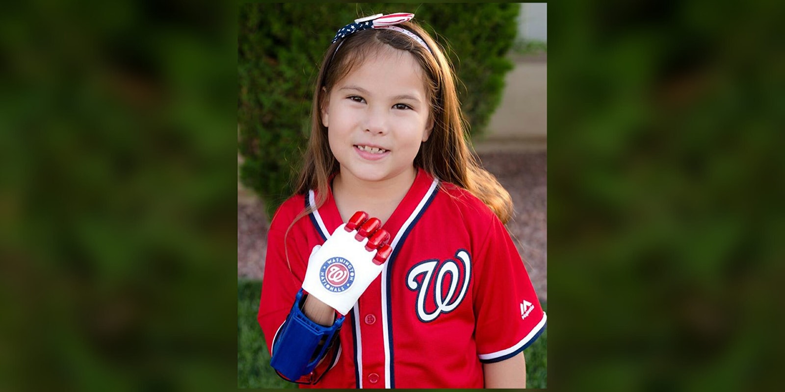 Hailey poses in Washington Nationals jersey