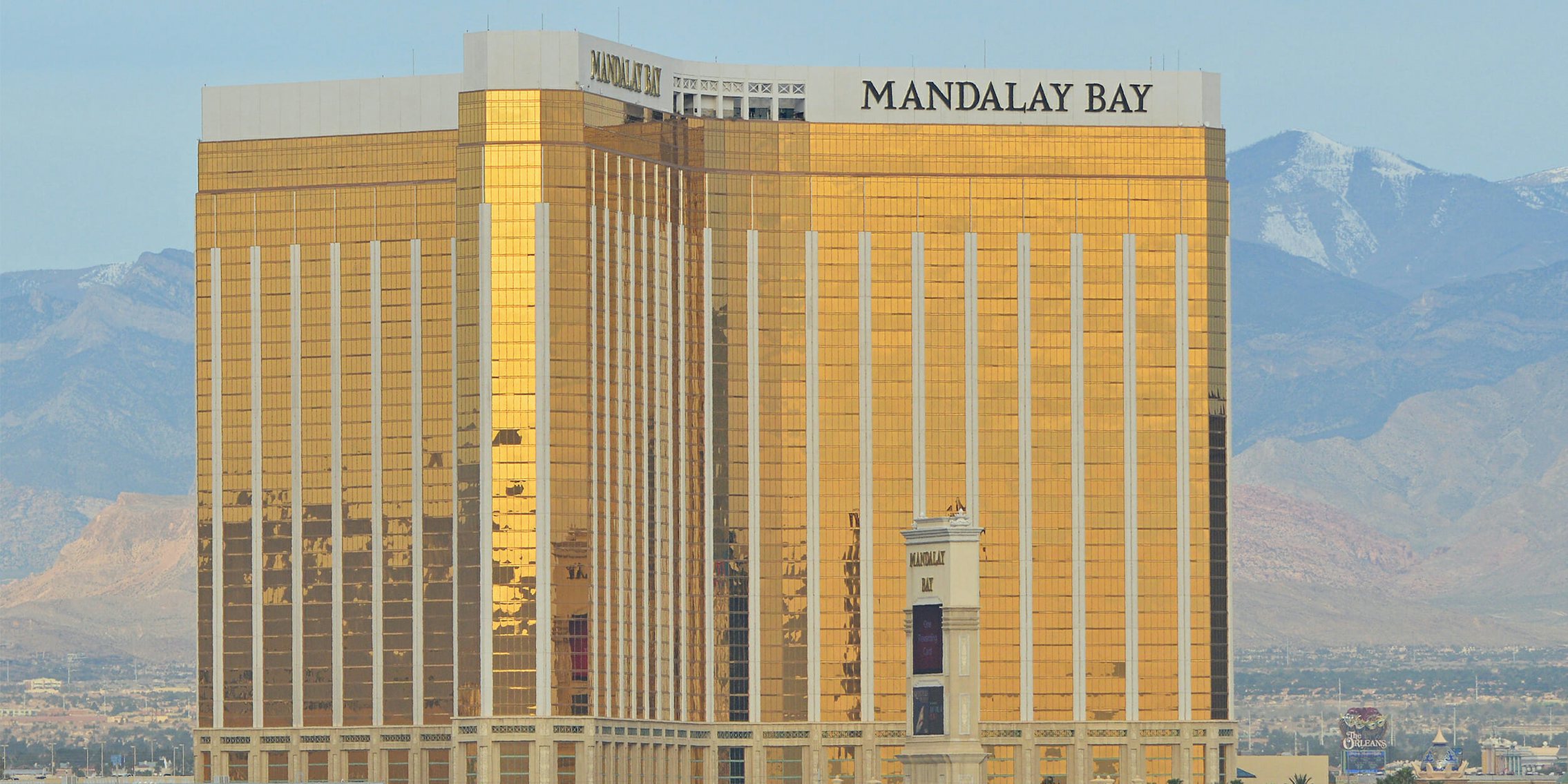 Mandalay Bay hotel and casino, Las Vegas, as seen from nearby runway