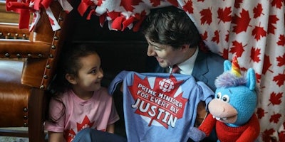 justin trudeau builds blanket fort with kid