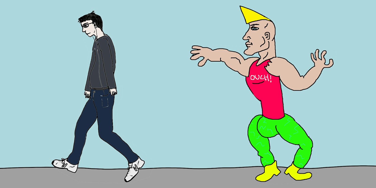 Chad meme: Virgin Walk vs. Chad Stride