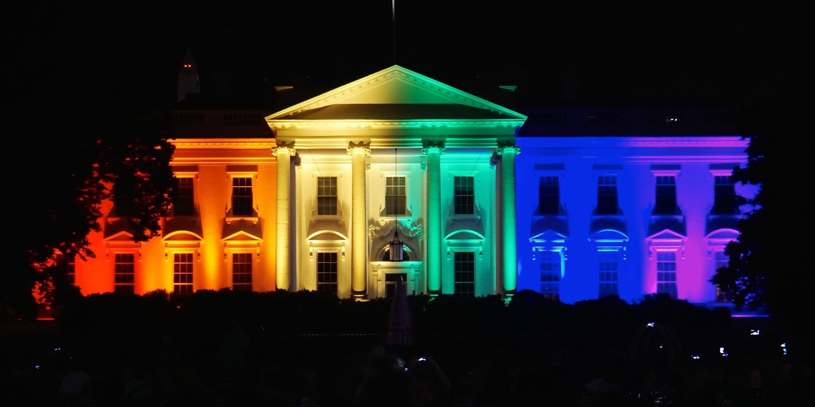 White House with LGBTQ rainbow