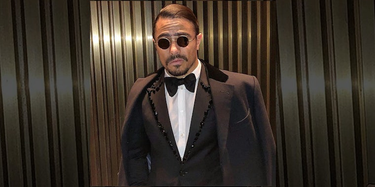 Salt Bae wearing his sunglasses at night. He was recently profiled in the New York Times.
