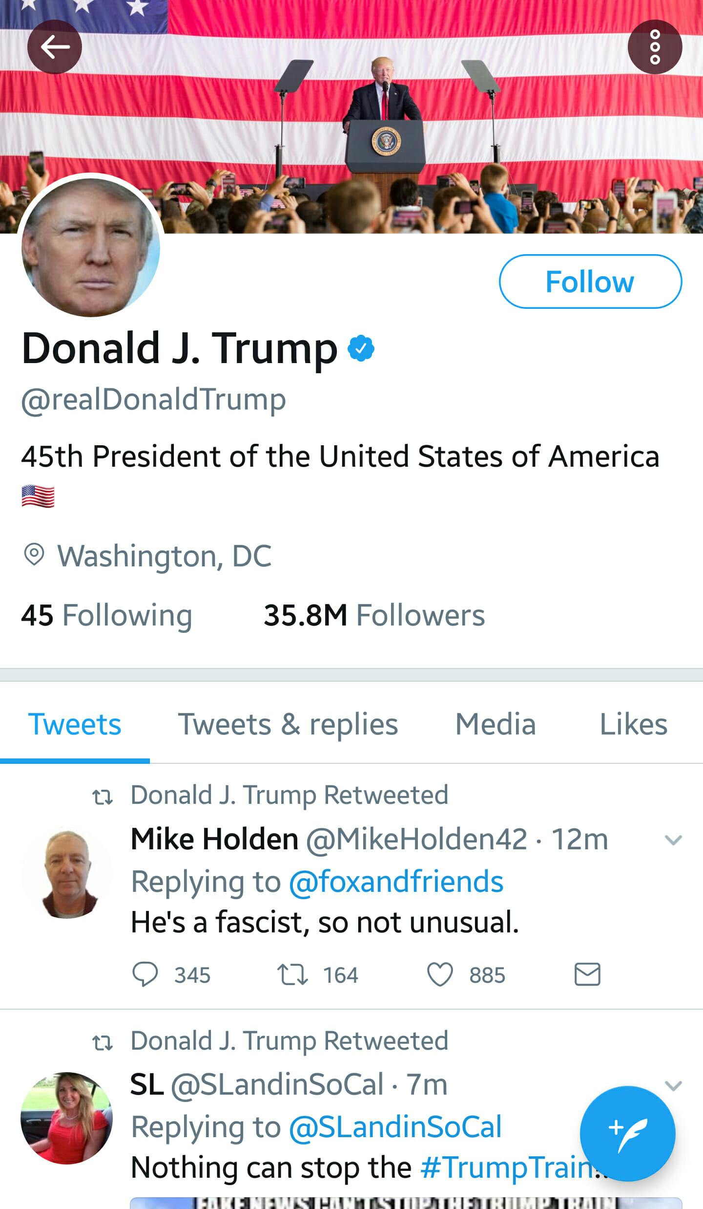 Donald Trump retweeted someone calling him a fascist.