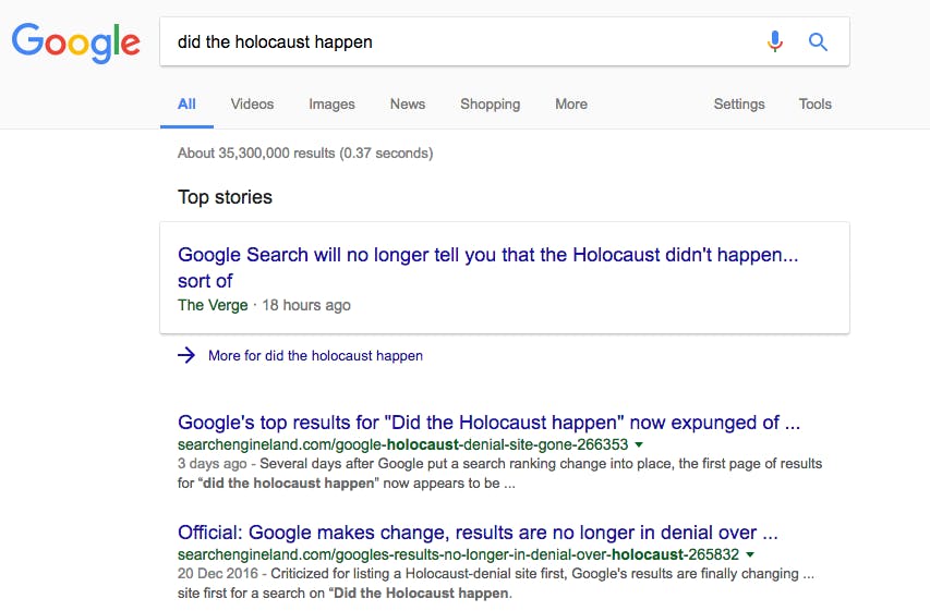 Screenshot of search result.