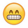 snapchat emojis: grimacing face emoij