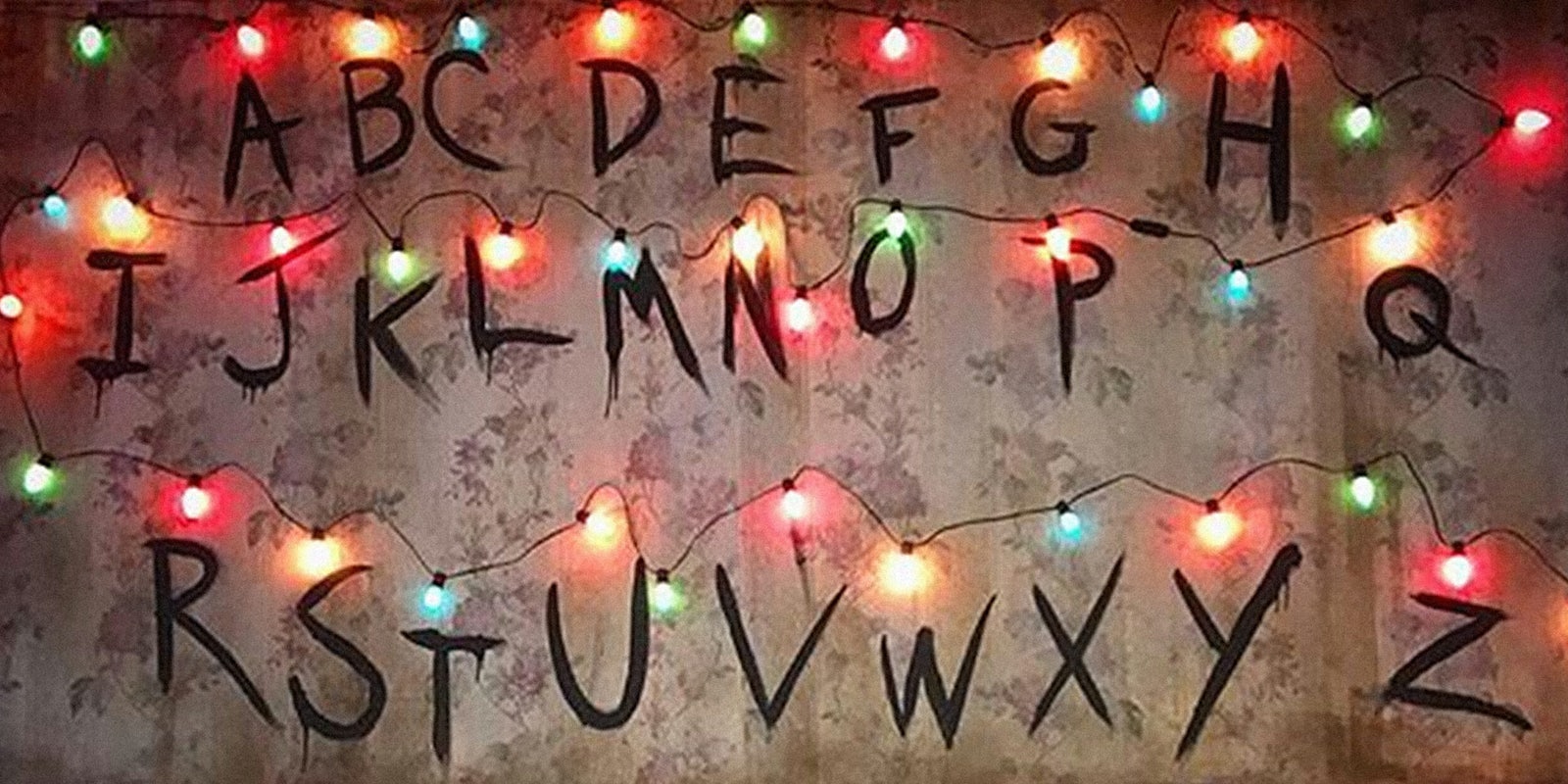 Alphabet with Christmas lights from Stranger Things